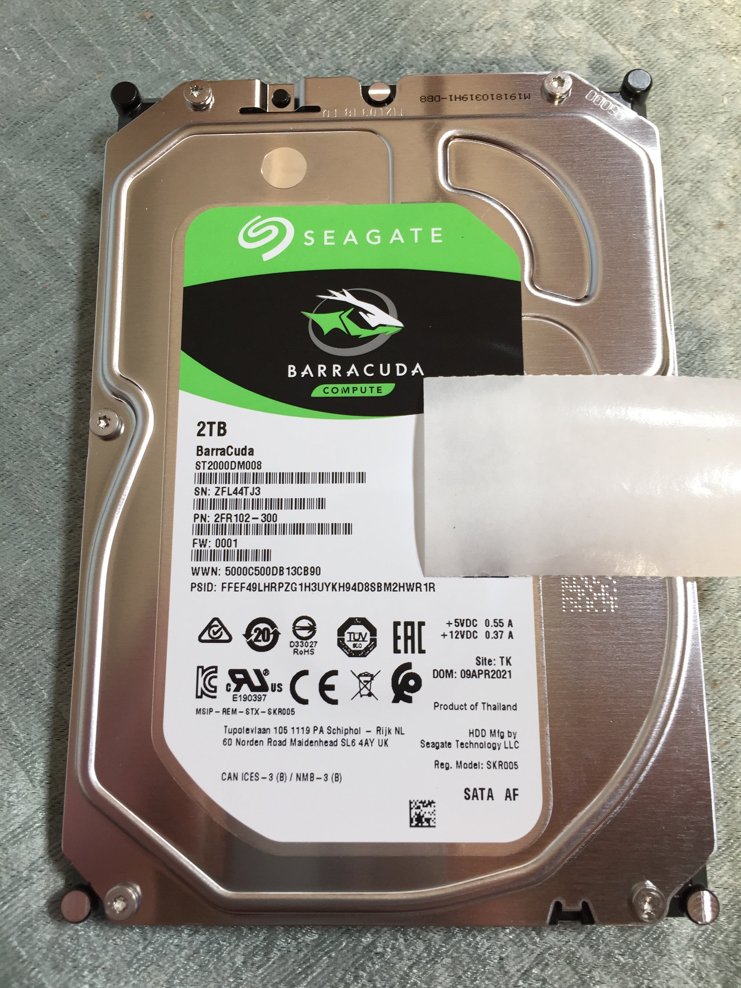 Seagate BarraCuda 2TB Internal Hard Drive HDD - ST2000DM008/ST2000DMZ08 - USED (7603264684270)